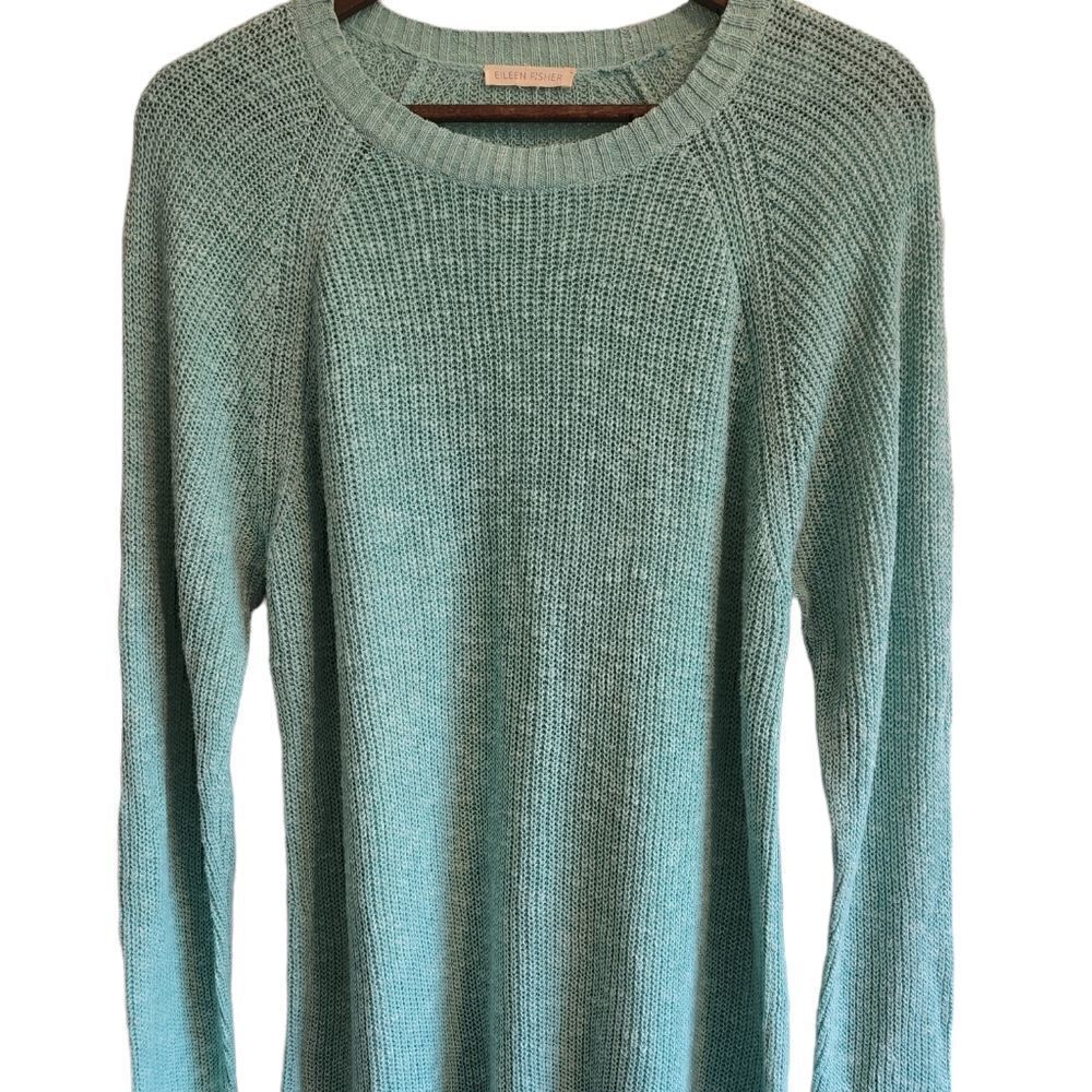 ‎EILEEN Fisher Green Blue Sweater Tunic